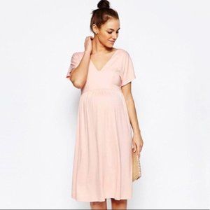 ASOS | Pink Maternity Short Sleeve Dress Size 6